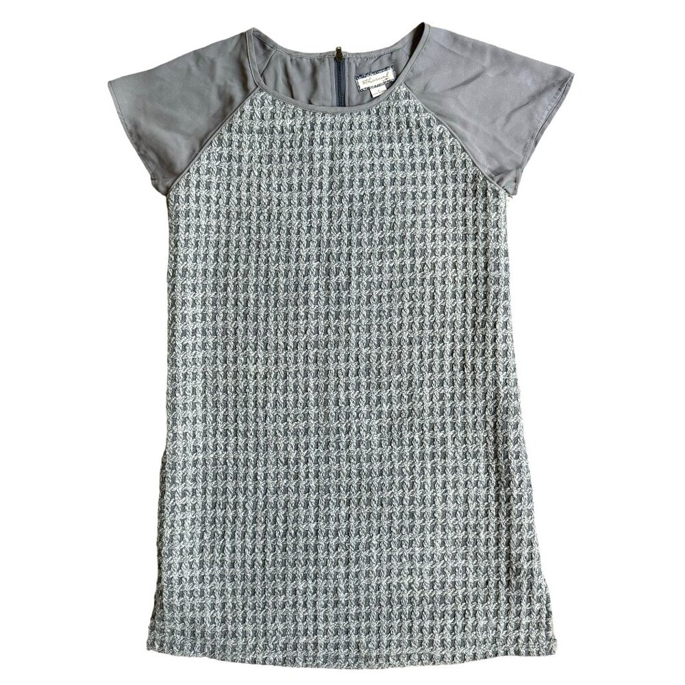Ethereal Mini‎ Dress Womens S Gray Textured Wool 3D Knit Mod Y2K Zip A Line